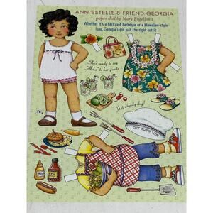 Mary Engelbreit Georgia Paper Doll Hawaiian Dress Barbecue 8x11" ~260401-WH 1059